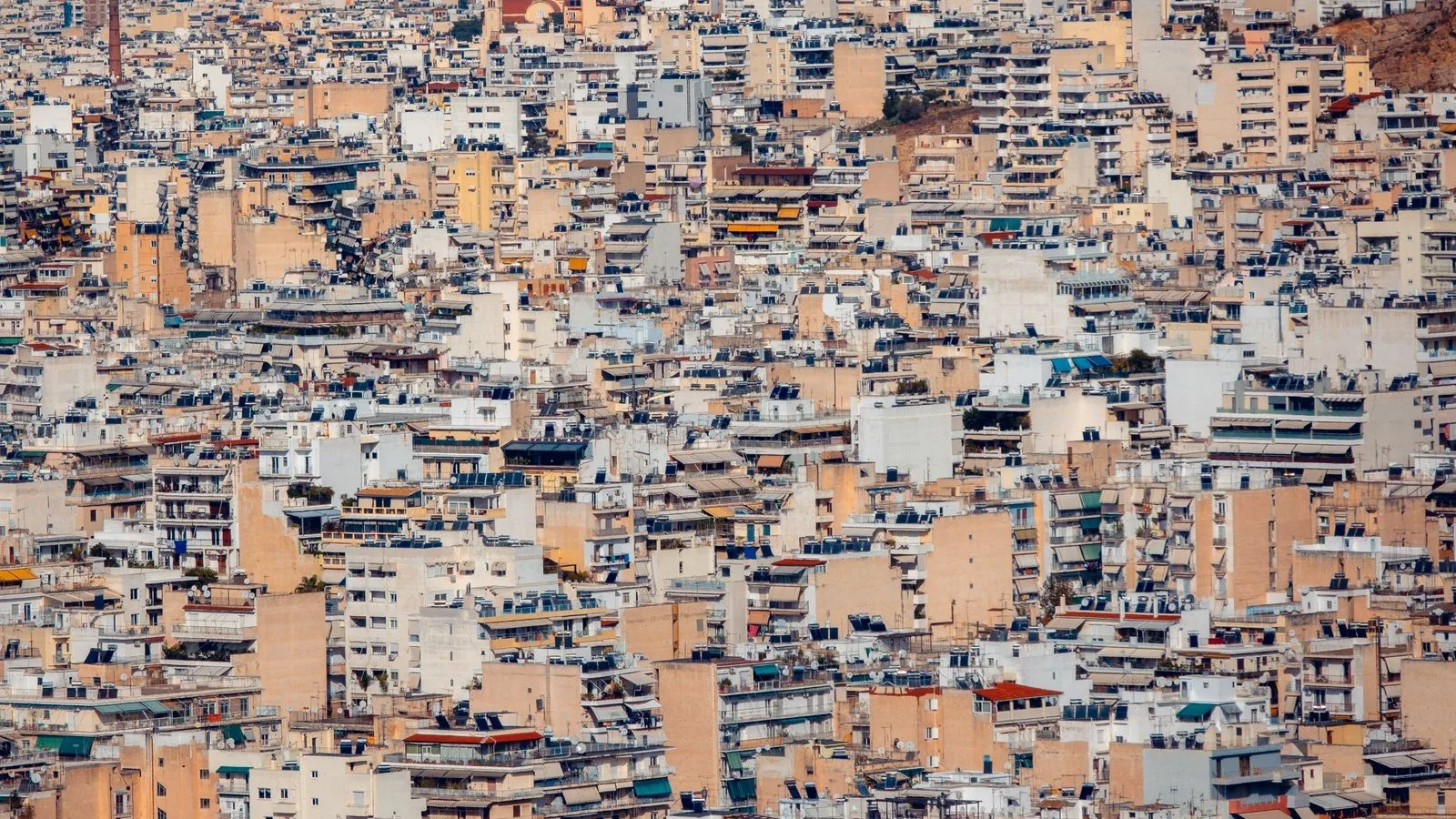 Tightly packed apartment blocks in a dense city like L'Hospitalet